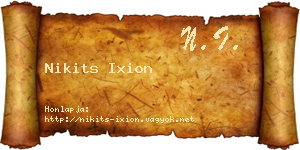 Nikits Ixion névjegykártya